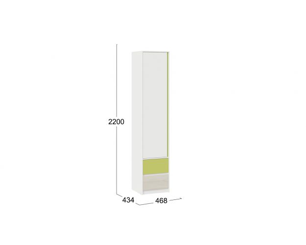 Шкаф для белья комбинированный «Сканди» Дуб Гарден/Белый/Зеленый